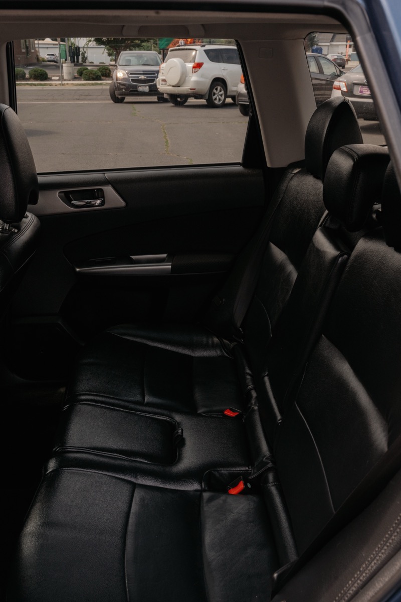 Clean leather back seat after full interior detail